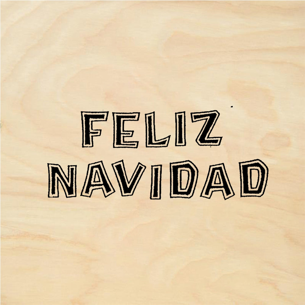 StampaFe FELIZ NAVIDAD, outlined Feliz Navidad - Rubber Stamp 2.5 x 1