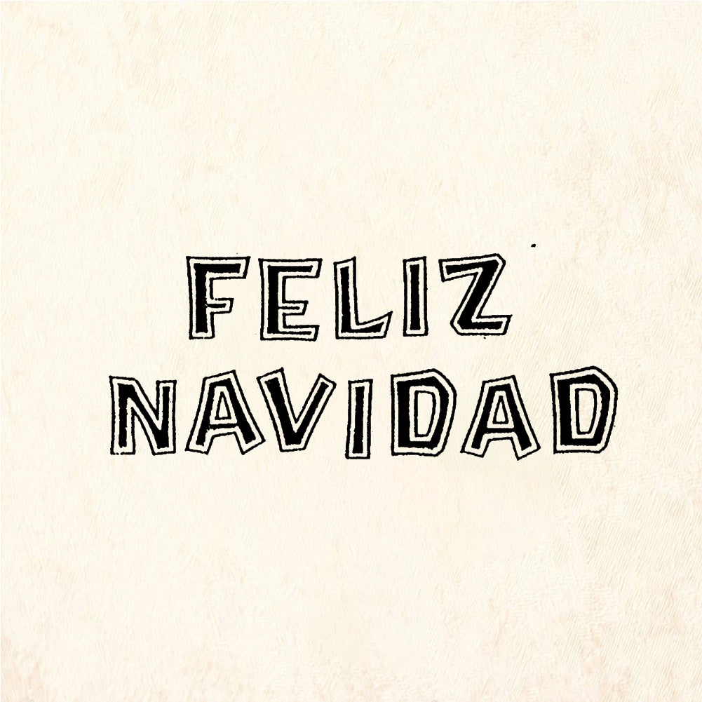 StampaFe FELIZ NAVIDAD, outlined Feliz Navidad - Rubber Stamp 2.5 x 1
