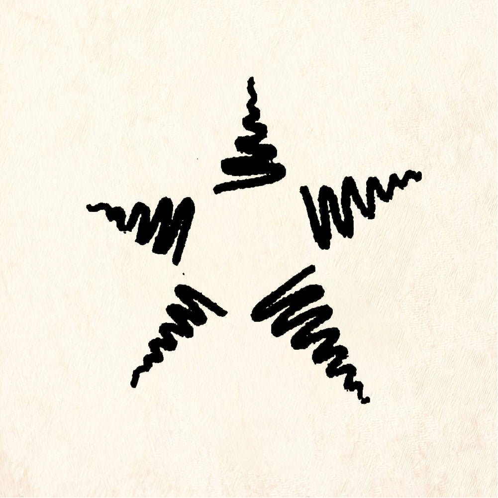 StampaFe 5-scribble star - Rubber Stamp 1 x 1.25