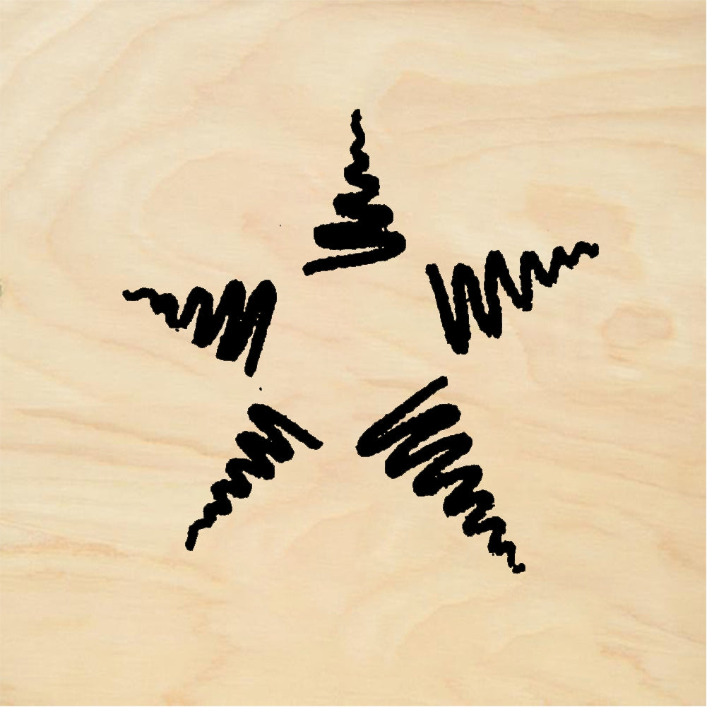 StampaFe 5-scribble star - Rubber Stamp 1 x 1.25