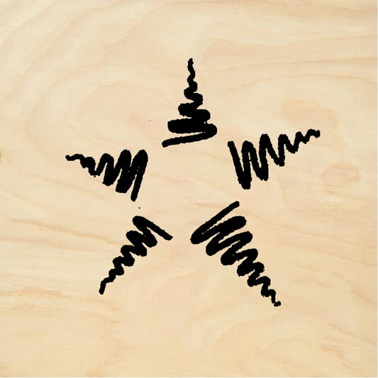 StampaFe 5-scribble star - Rubber Stamp 1 x 1.25