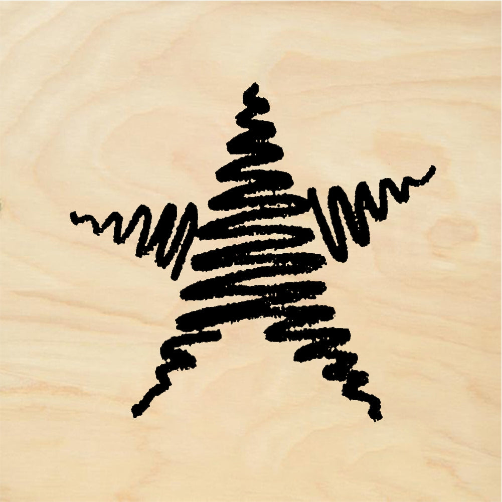 StampaFe Scribble star - Rubber Stamp 1.25 x 0.75