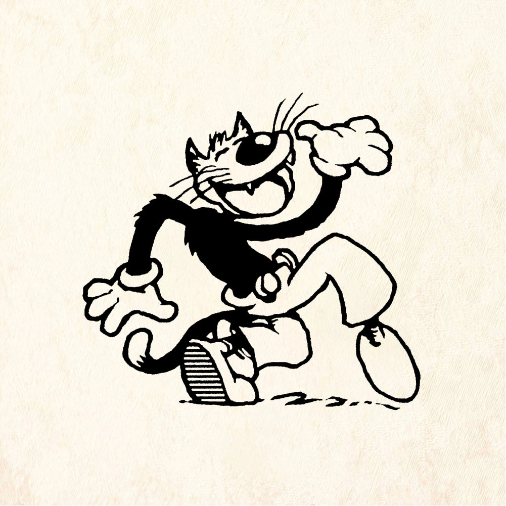 StampaFe Black Cat Boogie - Rubber Stamp 2 x 1.75