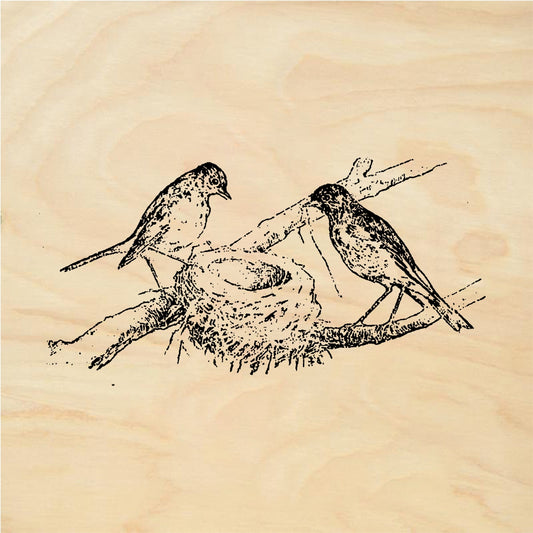 StampaFe Bird with nest - Rubber Stamp 2 x 1.25