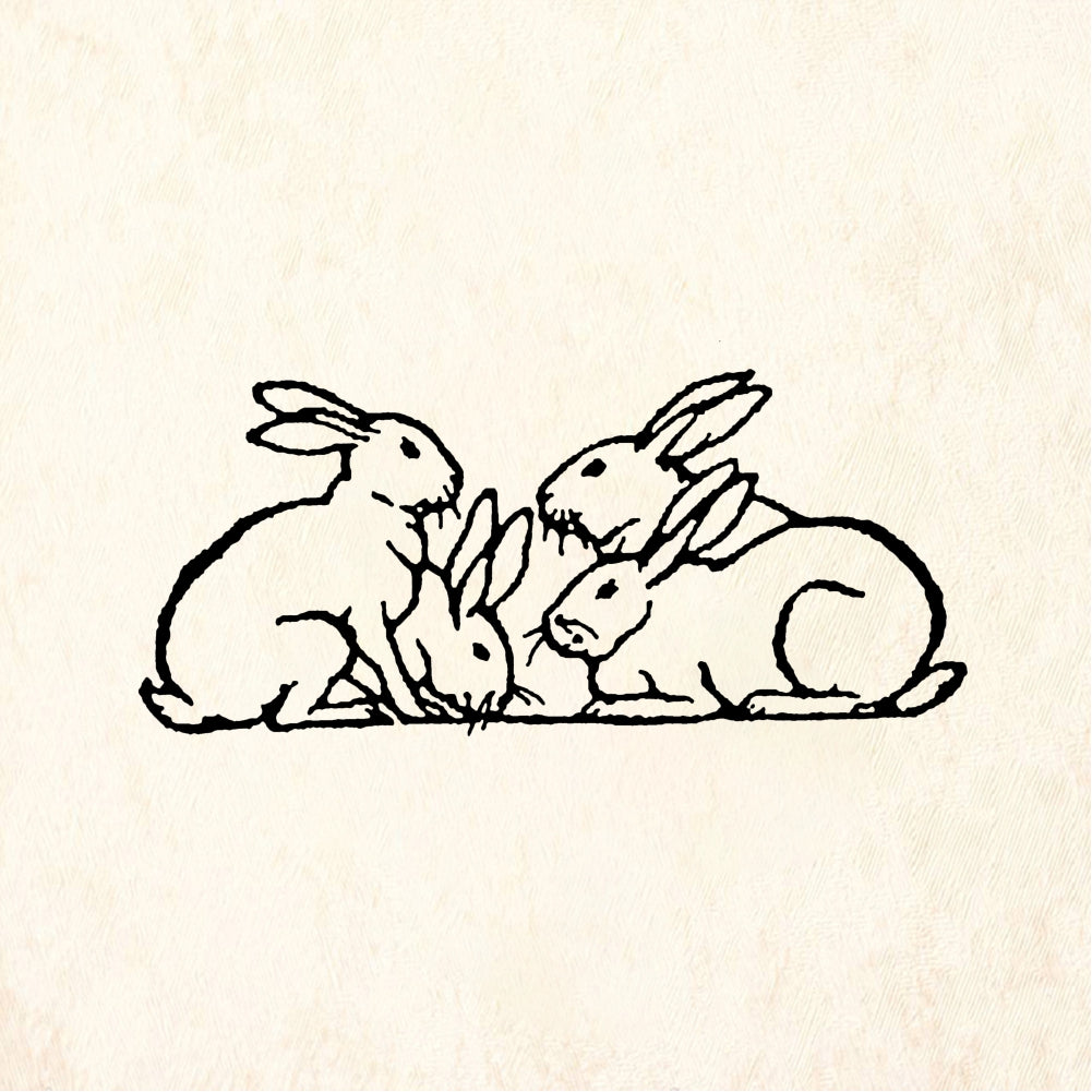 StampaFe Group of bunnies - Rubber Stamp 1.25 x 1