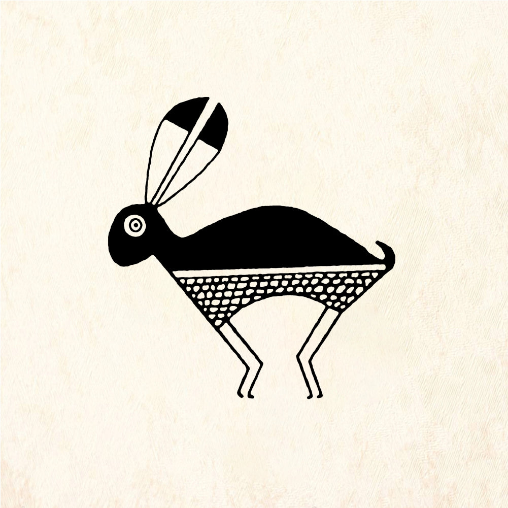 StampaFe Southwest bunny Petroglyph Bunny - Rubber Stamp 1 x 1.25