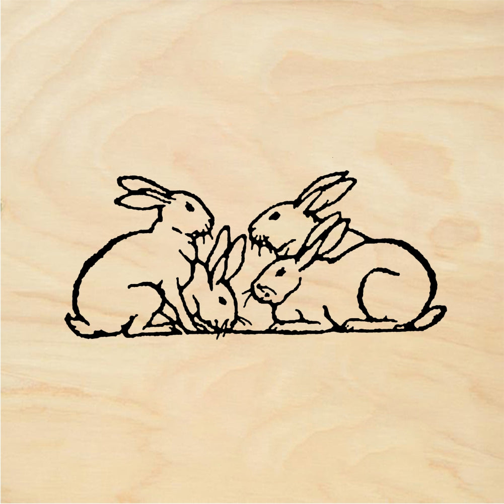StampaFe Group of bunnies - Rubber Stamp 1.25 x 1