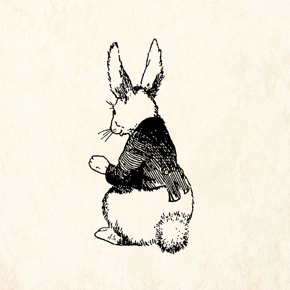 StampaFe Bunny in a jacket Bunny in Jacket - Rubber Stamp 1.5 x 1.25