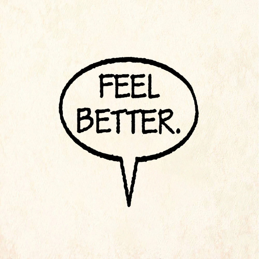 StampaFe FEEL BETTER Badge - Rubber Stamp 0.75 x 0.5