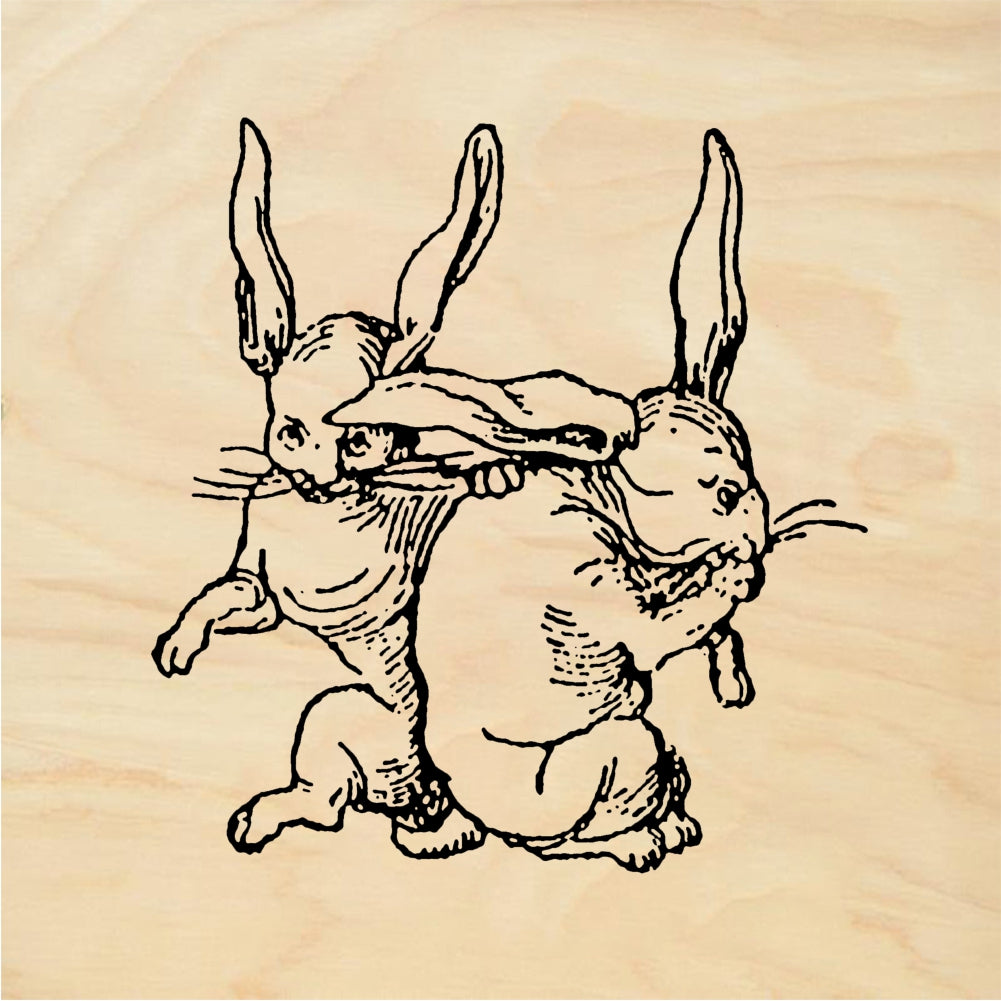 StampaFe Cornering bunnies - Rubber Stamp 1.5 x 1