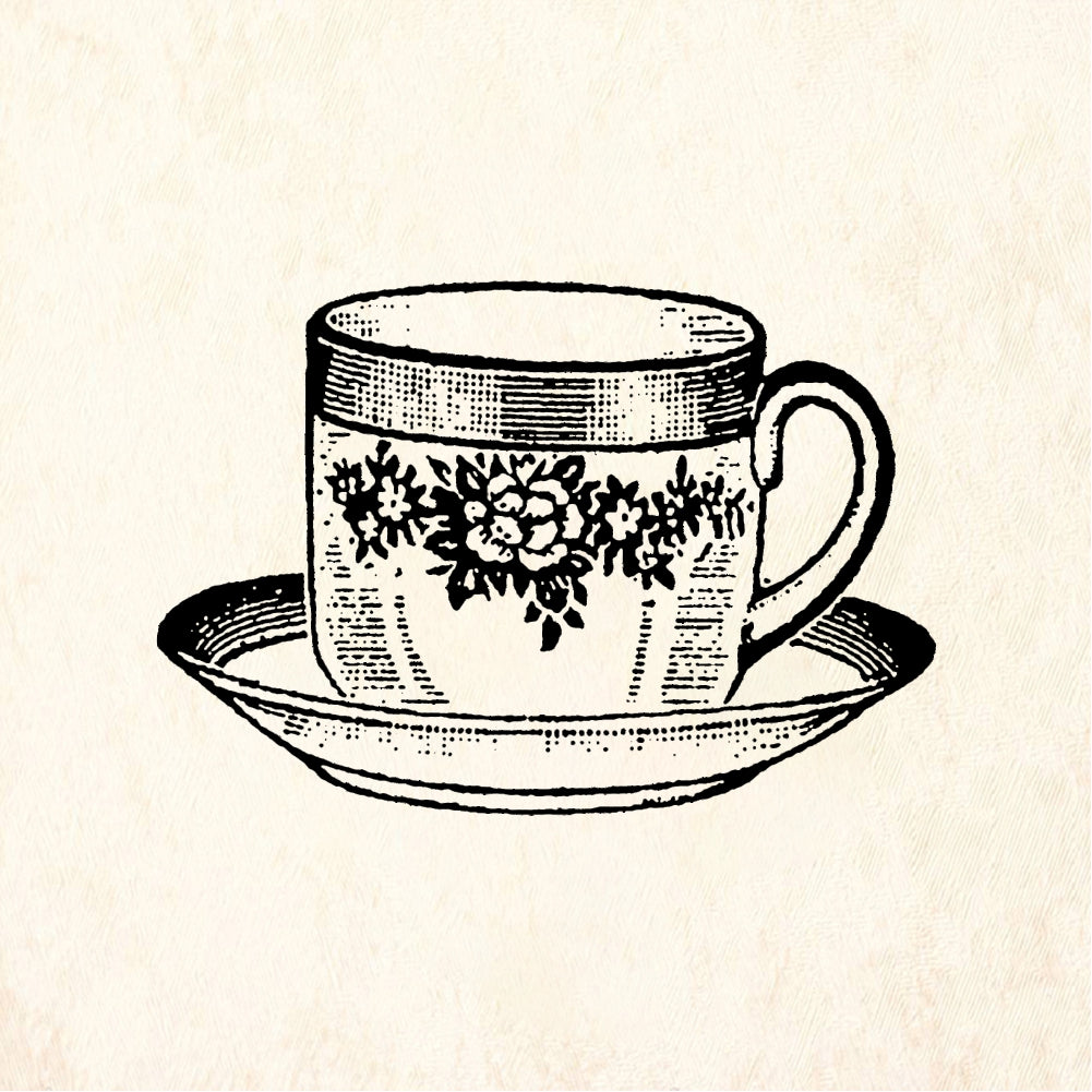 StampaFe Tea cup - Rubber Stamp 1.5 x 1.5