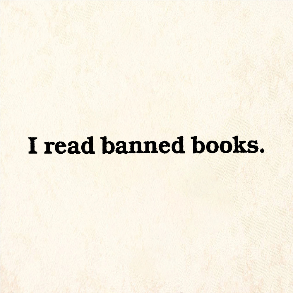 StampaFe I read banned books. Read Banned Books - Rubber Stamp 1.75 x 0.5