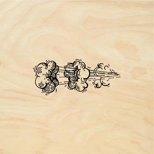 StampaFe Little zoom Car - Rubber Stamp 1.5 x 0.75