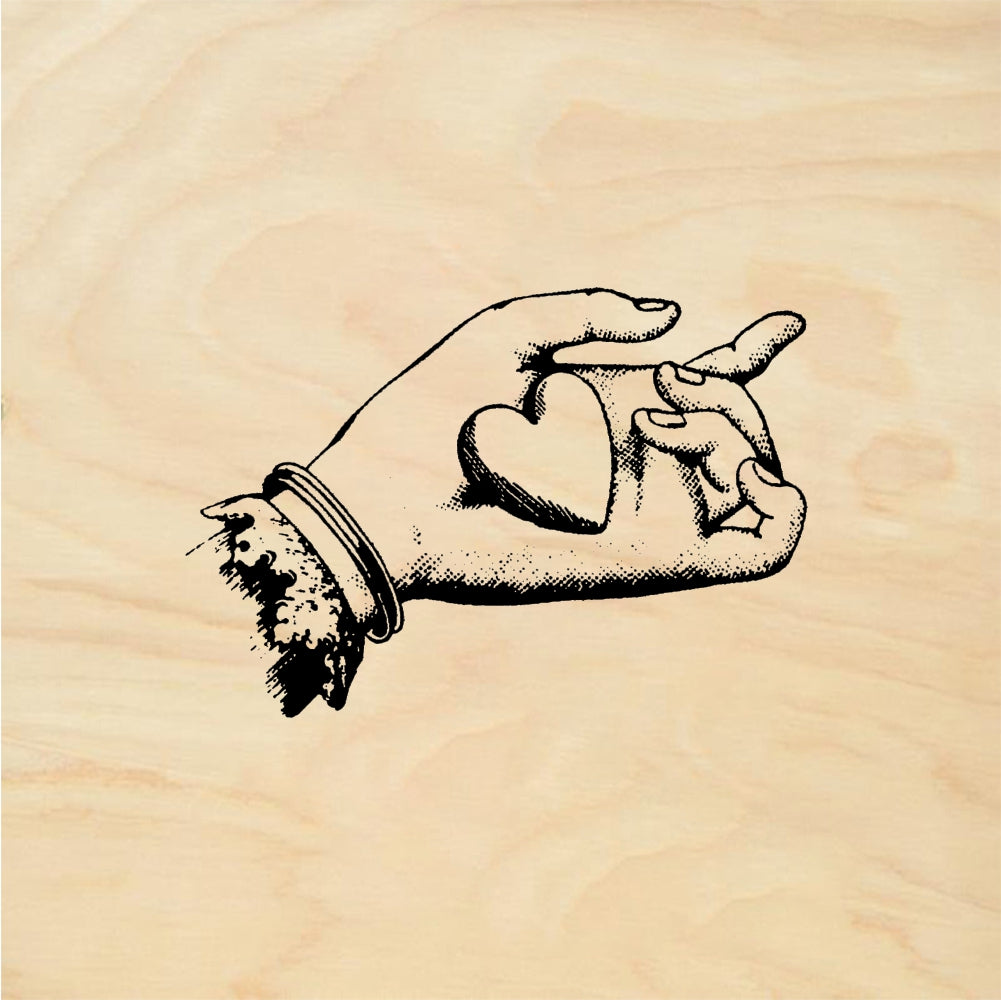 StampaFe Heart in Hand - Rubber Stamp 2 x 0.75