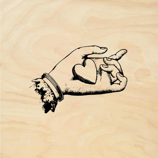 StampaFe Heart in Hand - Rubber Stamp 2 x 0.75