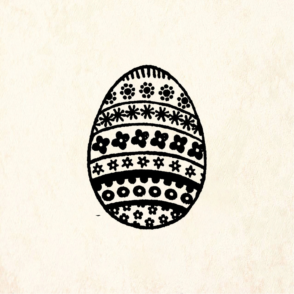 StampaFe Flowery Easter egg - Rubber Stamp 0.75 x 1.25