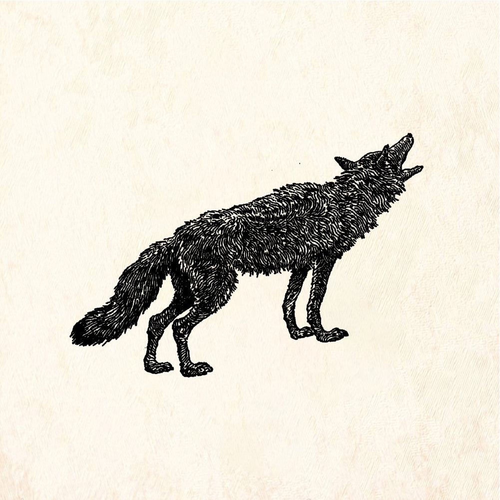 StampaFe Howling Coyote - Rubber Stamp 2.25 x 2.5