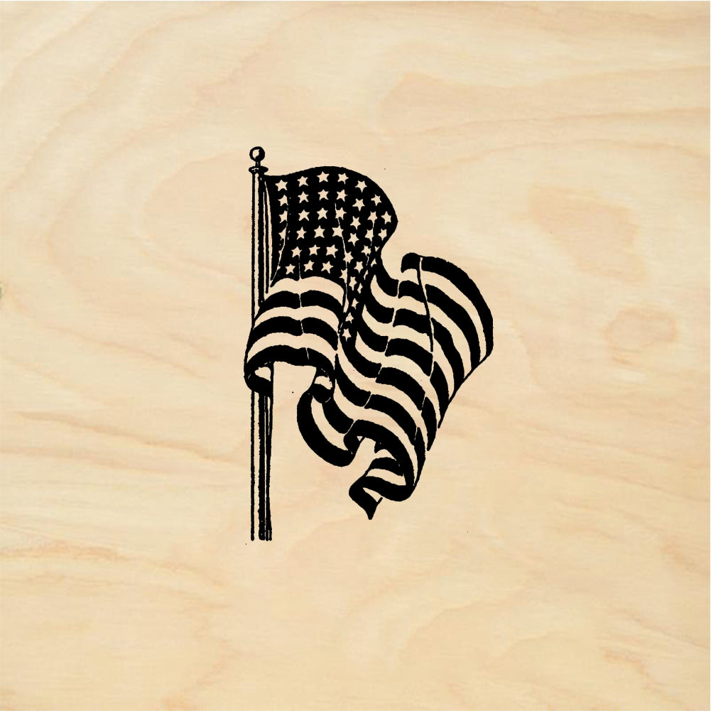 StampaFe American flag - Rubber Stamp 1.75 x 1