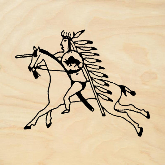 StampaFe Indian brave on horse Native American Rider - Rubber Stamp 1.25 x 1