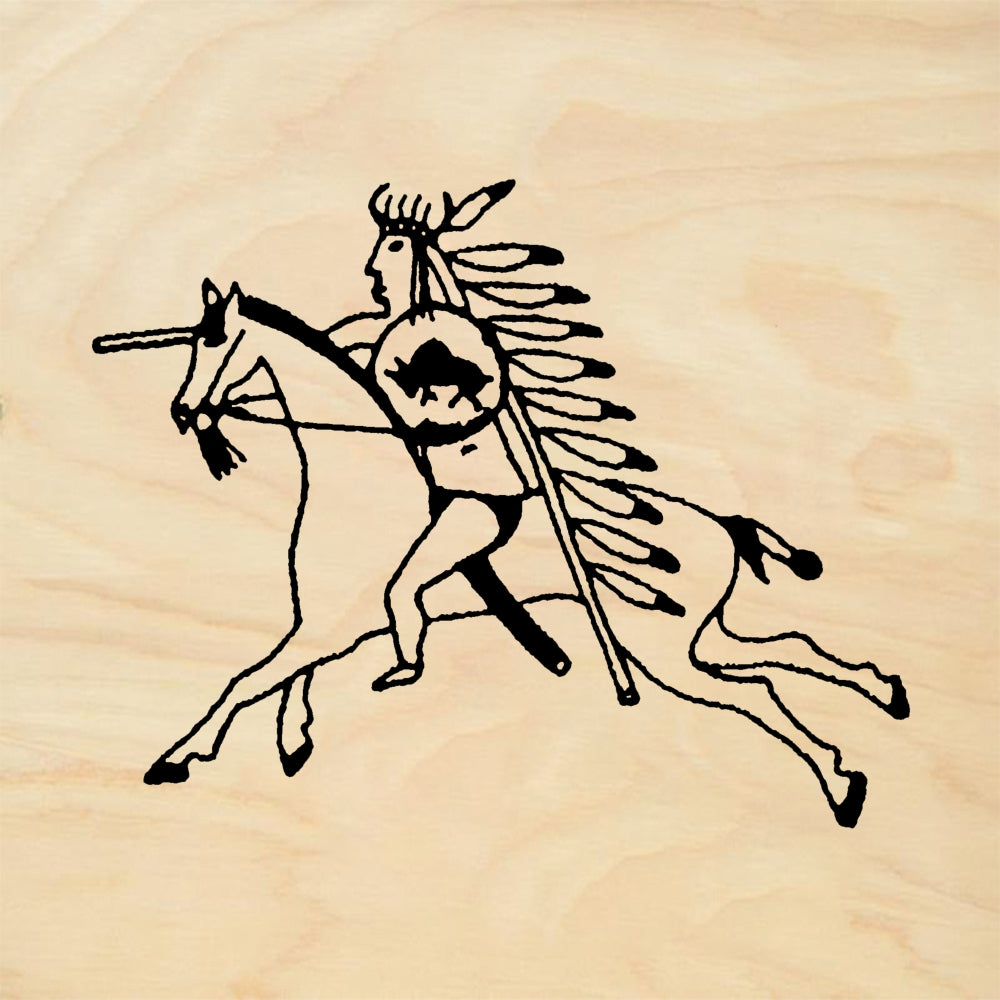 StampaFe Indian Brave on Horse Rubber Art Stamp