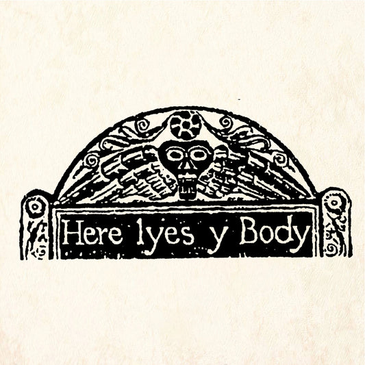 StampaFe Here Lyes y Body Gravestone Halloween Rubber Art Stamp