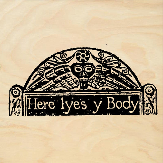 StampaFe Here Lyes y Body Gravestone Halloween Rubber Art Stamp
