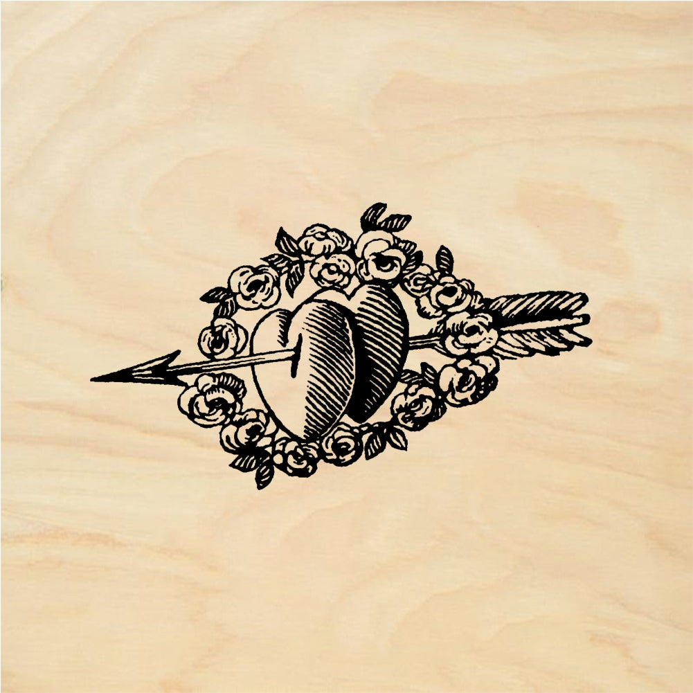 StampaFe Heart and Rose Ring - Rubber Stamp 2 x 1.5
