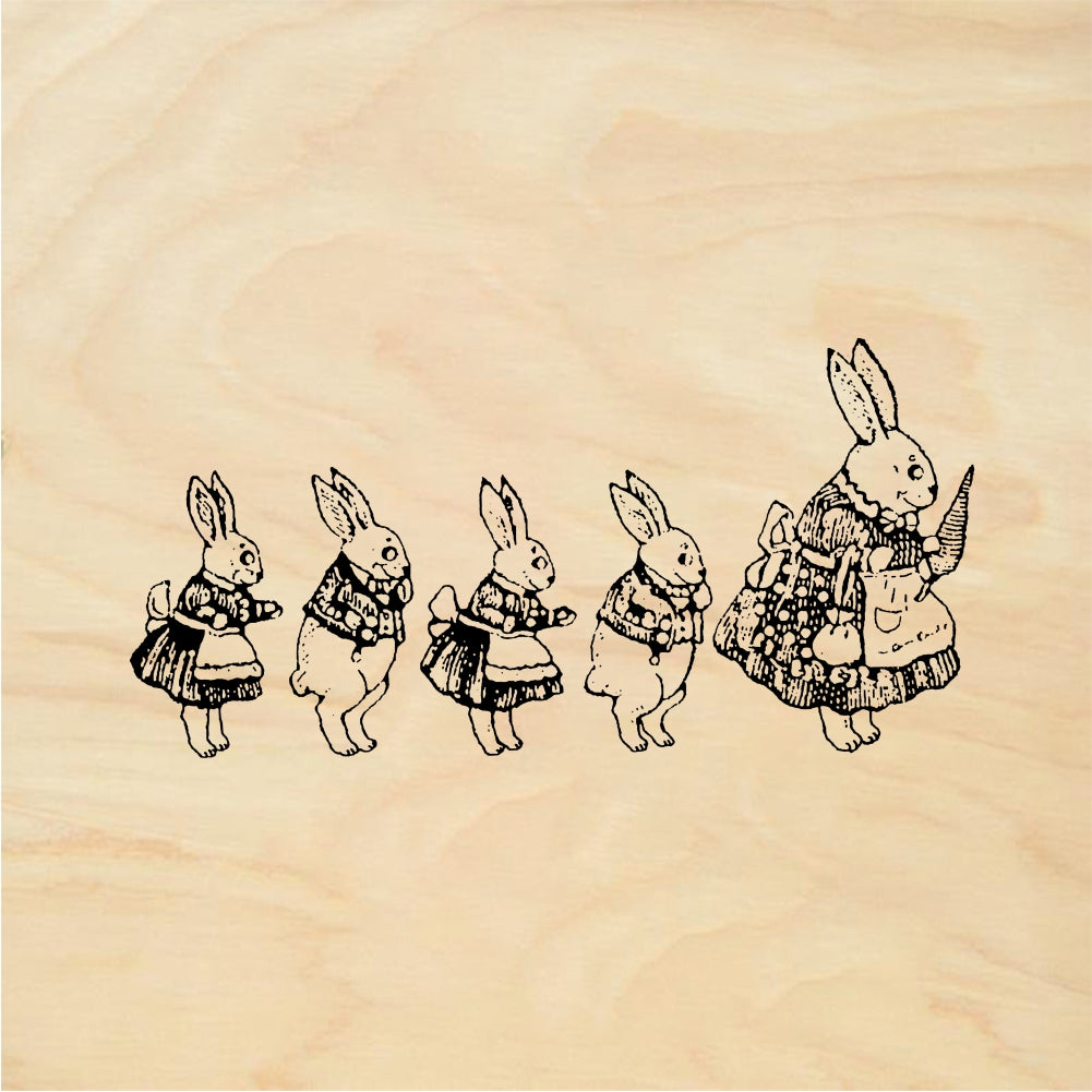 StampaFe Bunny family - Rubber Stamp 1.25 x 0.5
