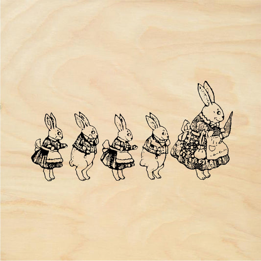 StampaFe Bunny family - Rubber Stamp 1.25 x 0.5