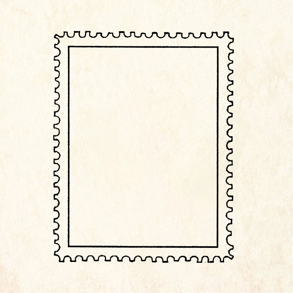 StampaFe Plain postage border - Rubber Stamp 1.5 x 1.25