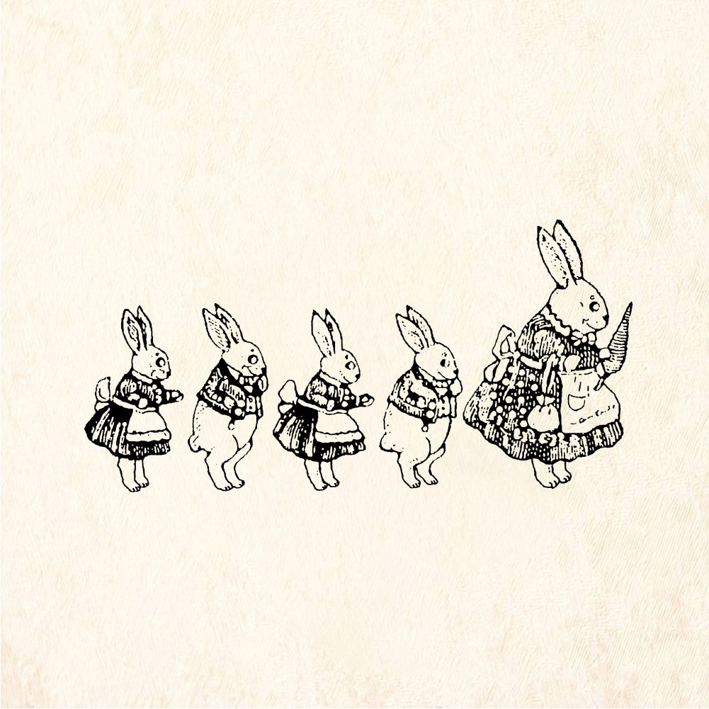 StampaFe Bunny family - Rubber Stamp 1.25 x 0.5