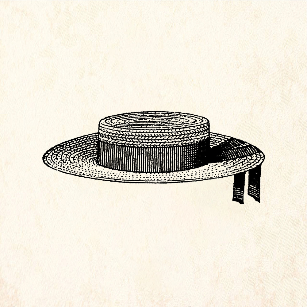 StampaFe Straw hat #3 - Rubber Stamp 1 x 0.75