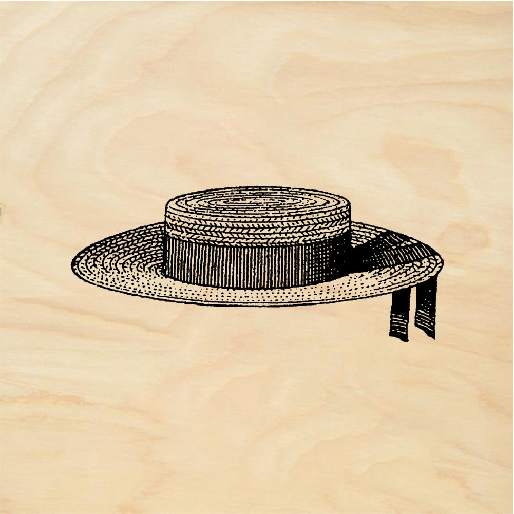 StampaFe Straw hat #3 - Rubber Stamp 1 x 0.75