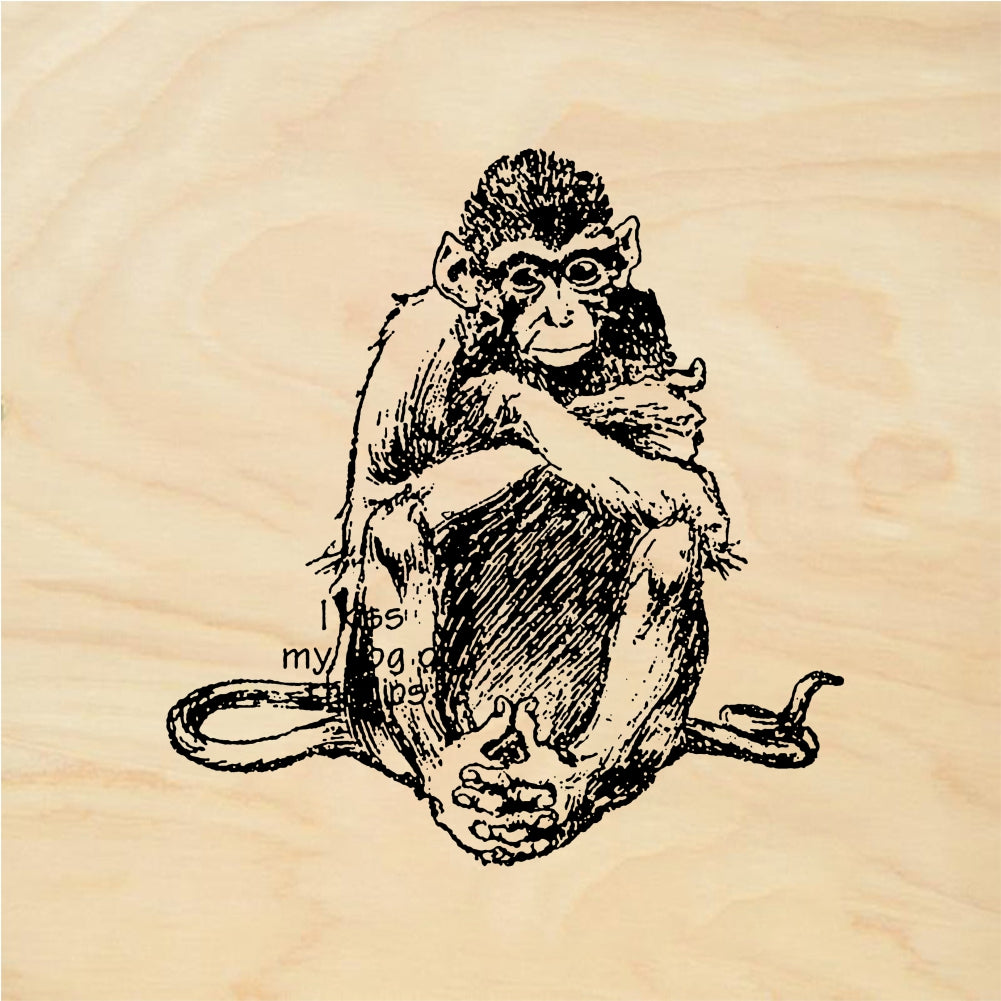 StampaFe Thinking monkey - Rubber Stamp 1 x 1.5