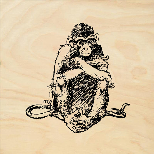 StampaFe Thinking monkey - Rubber Stamp 1 x 1.5
