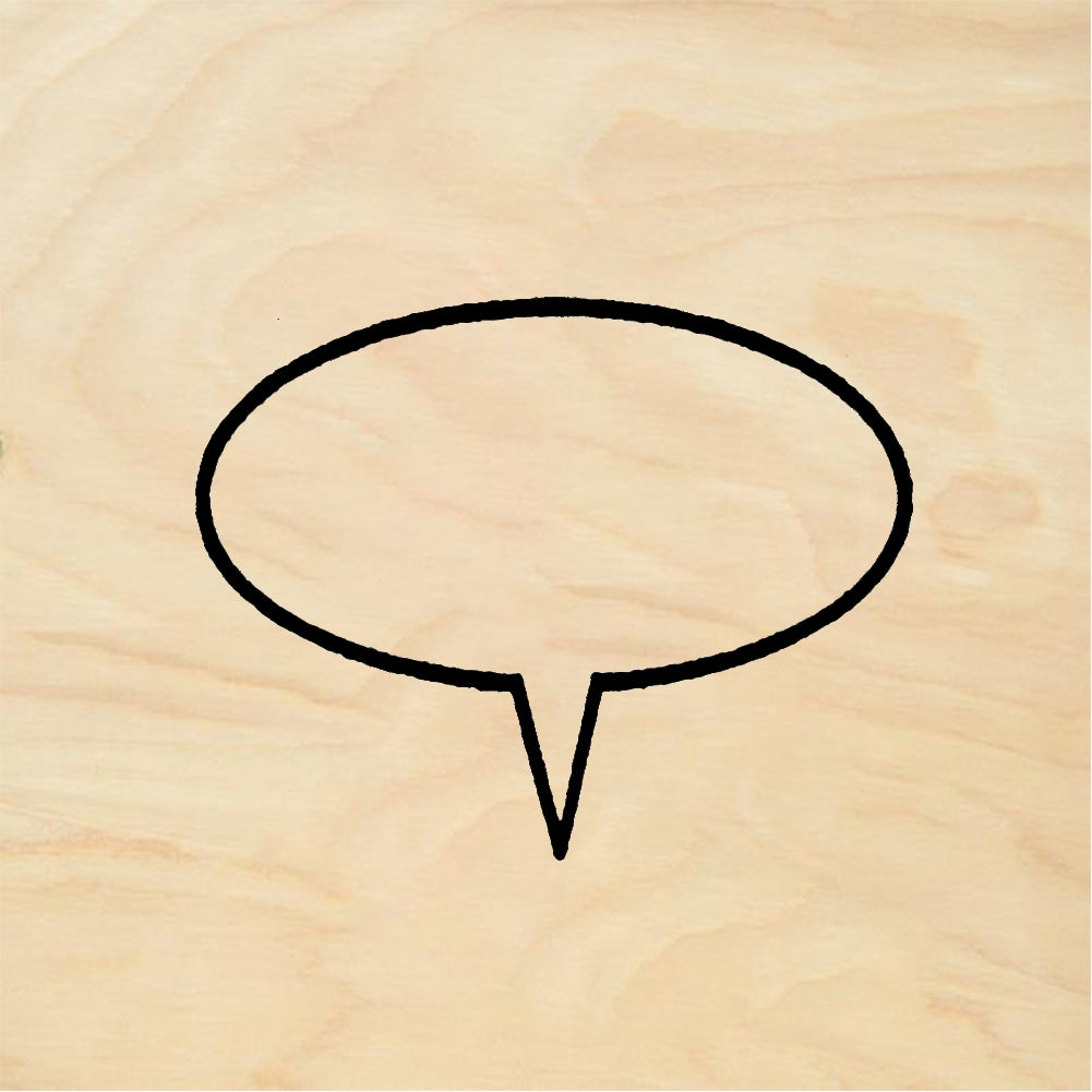 StampaFe Word balloon, sm. Small Word Balloon - Rubber Stamp 1.25 x 1