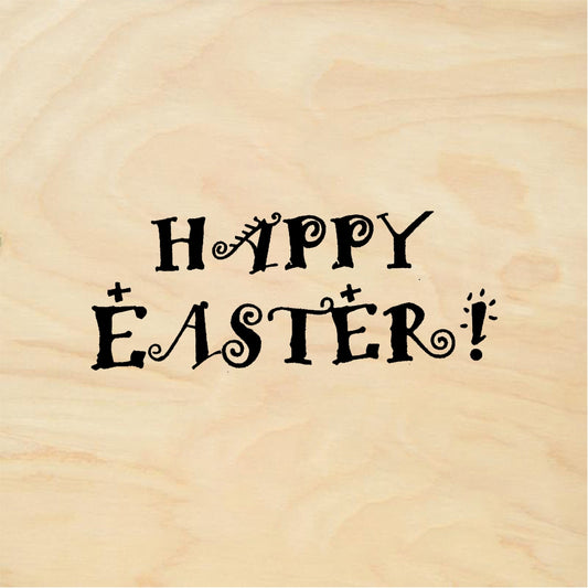 StampaFe HAPPY EASTER! Happy Easter - Rubber Stamp 1.5 x 0.75