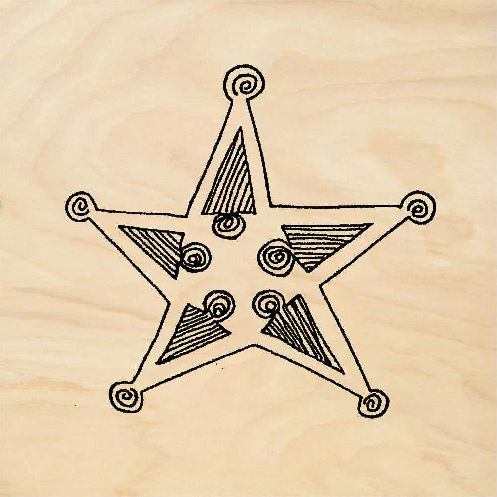 StampaFe 50's star - Rubber Stamp 2 x 1.25