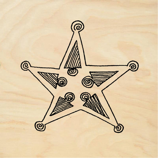StampaFe 50's star - Rubber Stamp 2 x 1.25