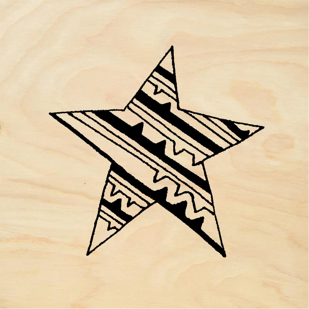 StampaFe Striped star - Rubber Stamp 1.25 x 0.75