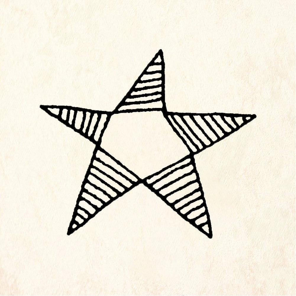 StampaFe Lined-tips star - Rubber Stamp 0.5 x 0.75