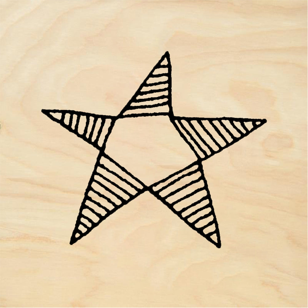 StampaFe Lined-tips star - Rubber Stamp 0.5 x 0.75