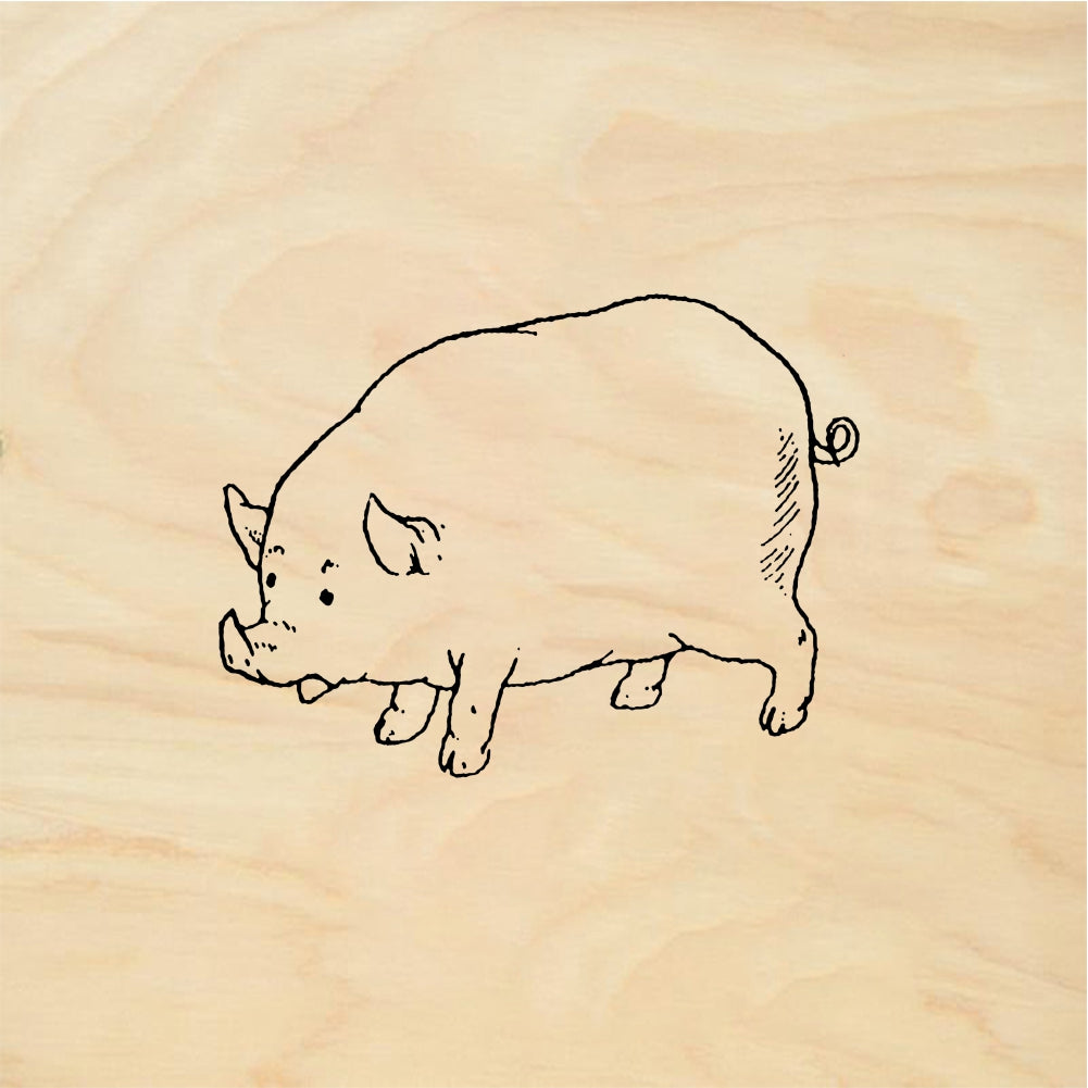 StampaFe Piggy Small Pig - Rubber Stamp 1.25 x 0.75
