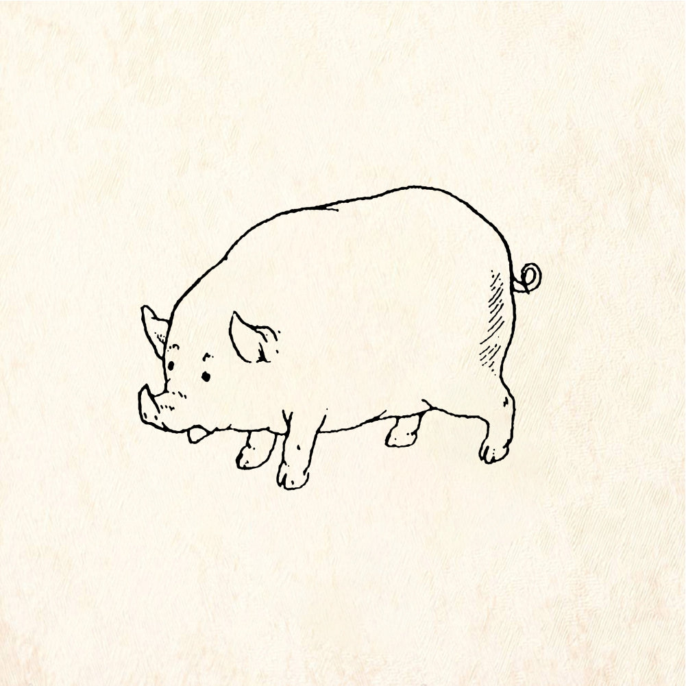 StampaFe Piggy Small Pig - Rubber Stamp 1.25 x 0.75
