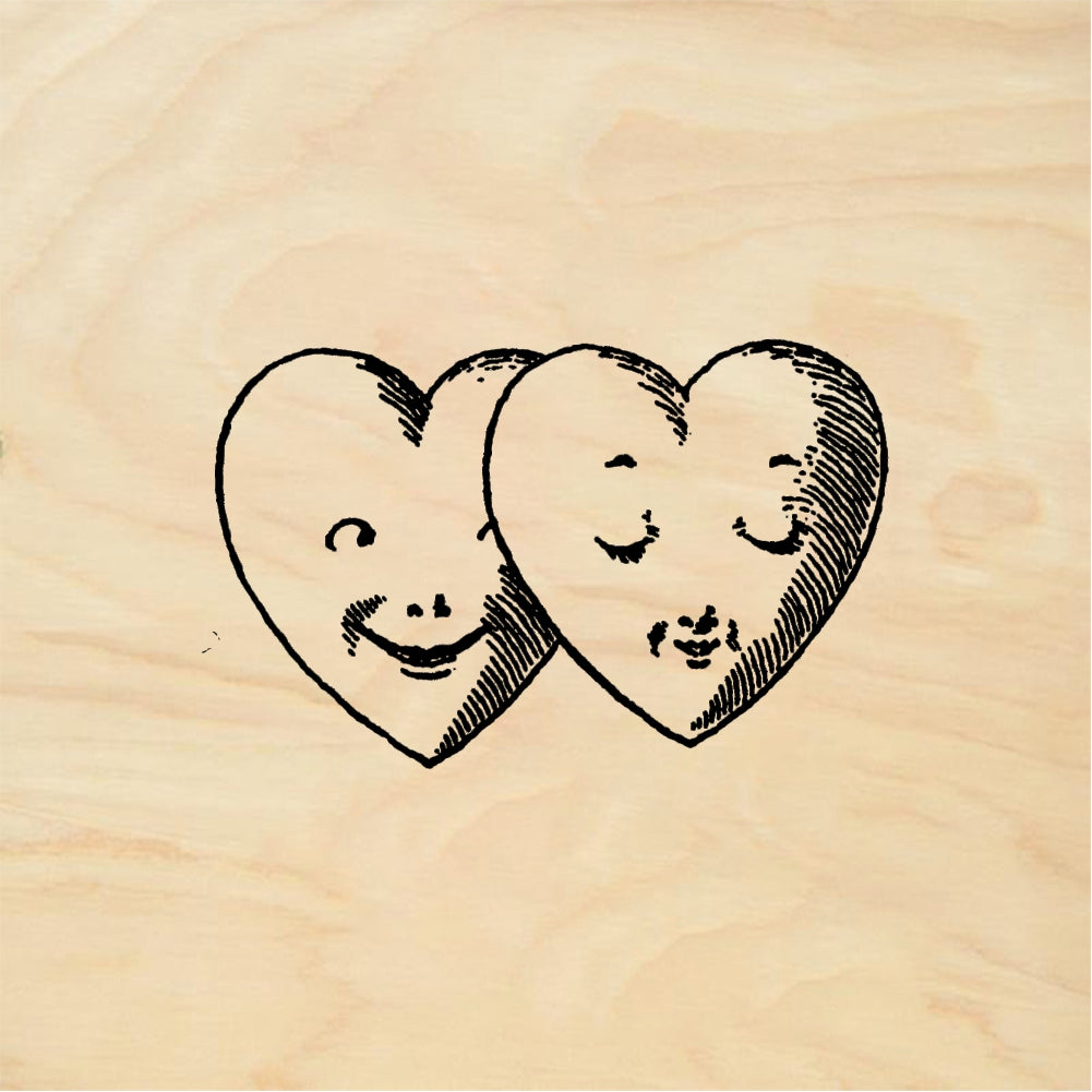 StampaFe Two Hearts - Rubber Stamp 1.75 x 0.75
