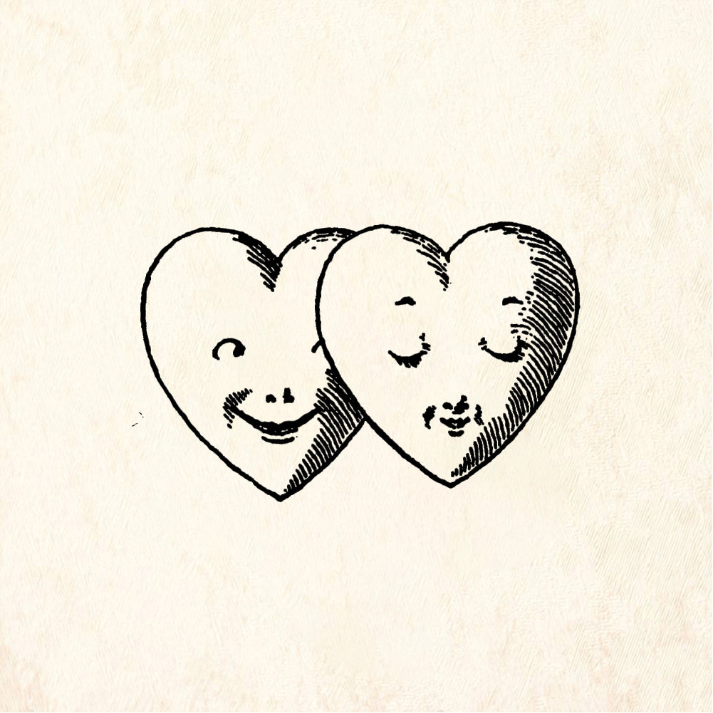 StampaFe Two Hearts - Rubber Stamp 1.75 x 0.75