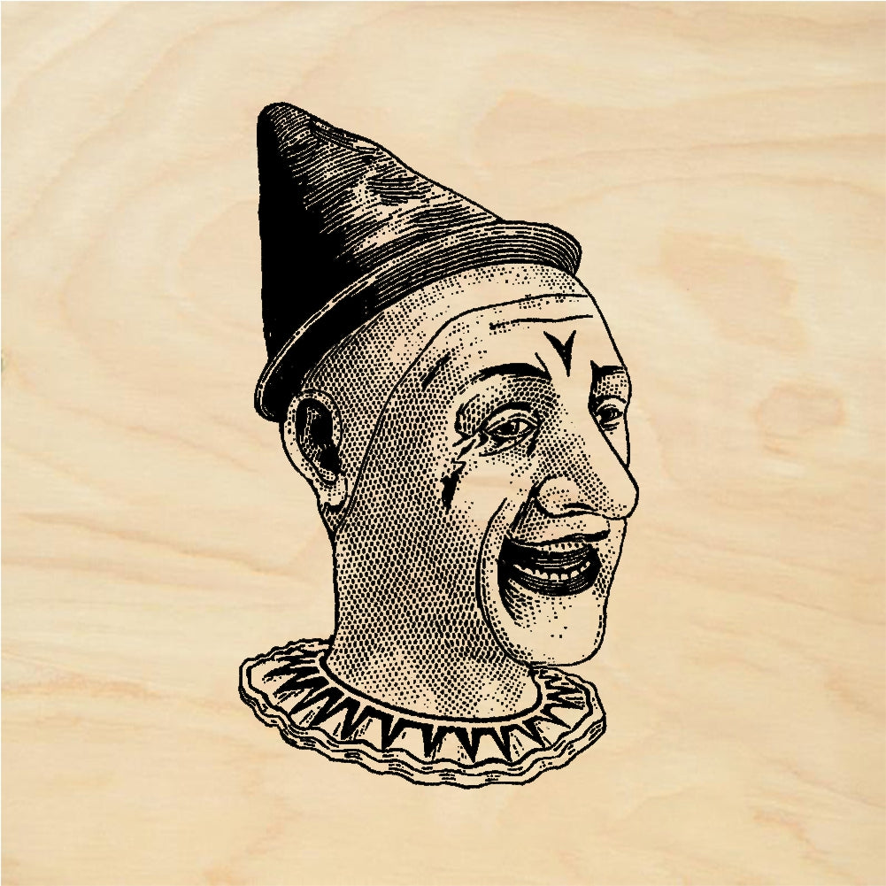 StampaFe Clown head Creepy Clown Head - Rubber Stamp 1.75 x 1.75