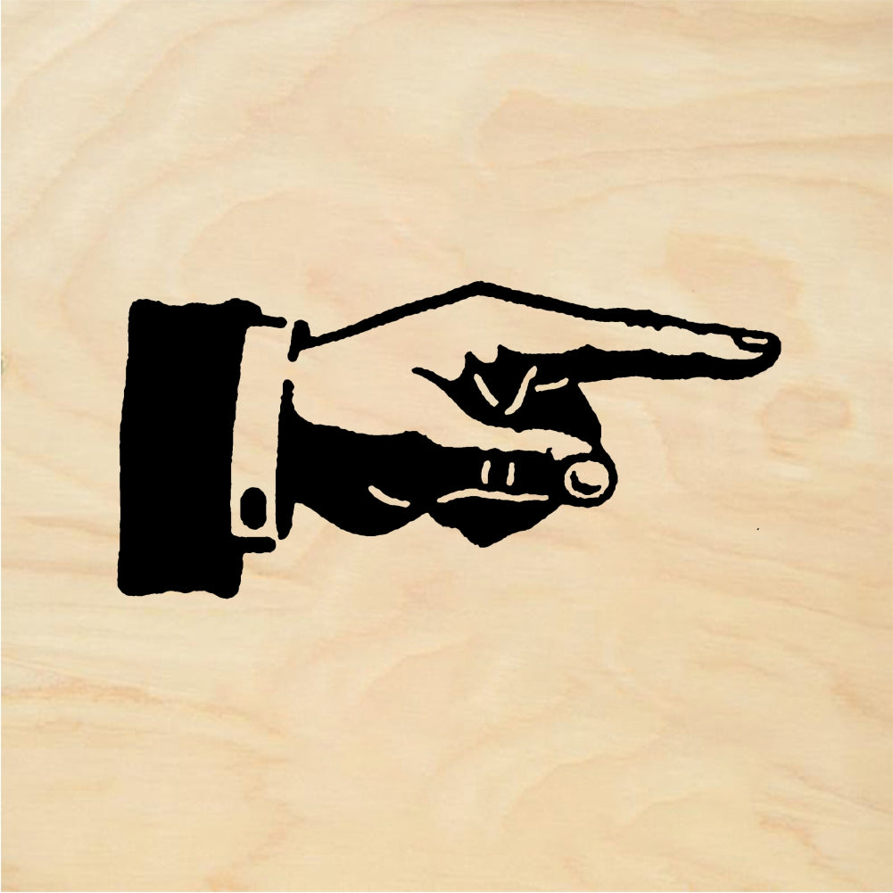 StampaFe Pointing hand, right Pointing Hand Right - Rubber Stamp 1.75 x 0.75
