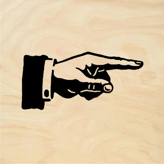 StampaFe Pointing hand, right Pointing Hand Right - Rubber Stamp 1.75 x 0.75