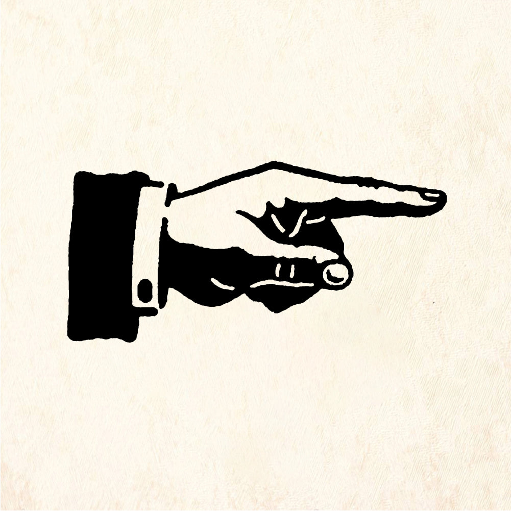StampaFe Pointing hand, right Pointing Hand Right - Rubber Stamp 1.75 x 0.75